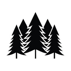 Obraz premium Pine Forest Silhouette Vector Art