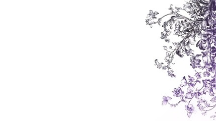 Purple floral design with white background. (1)