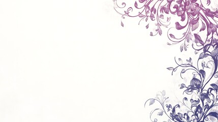 Purple Floral Design with White Background. (2)