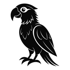 Obraz premium Parrot Bird icon silhouette vector illustration isolated on transparent background