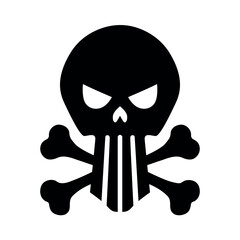 Striped skull silhouette vector with vertical lines