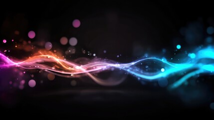 Abstract vibrant energy waves on dark background