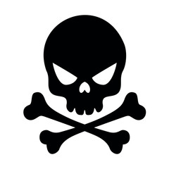 Skull and crossbones silhouette vector for graphic art isolated