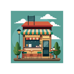 Obraz premium Cute Coffee Shop Illustration