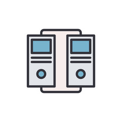 Fototapeta premium Web hosting colored icons, minimalist vector illustration ,simple transparent graphic element .Isolated on white background