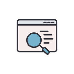 Web search colored icons, minimalist vector illustration ,simple transparent graphic element .Isolated on white background