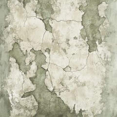Obraz premium Distressed stucco wall with peeling paint and visible cracks creating a textured surface with a vintage aesthetic and earthy tones evoking age and decay