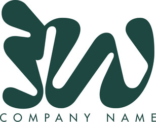 Creative Abstract Initial Letter IW Logo Design