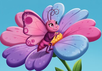 Pastel Bloom & Flutterby AI Generated