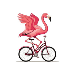 Flamingo in cartoon style isolated on white background Lovely hand drawn flamingo