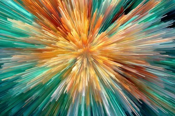 Colorful Abstract Rays Explosion Effect, Striking Stripes from Center Point