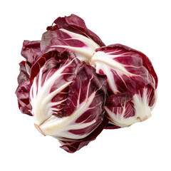 Radicchio red salad heads arranged on Transparent background showcasing vibrant colors and fresh appearance, Radicchio red salad isolated on PNG background