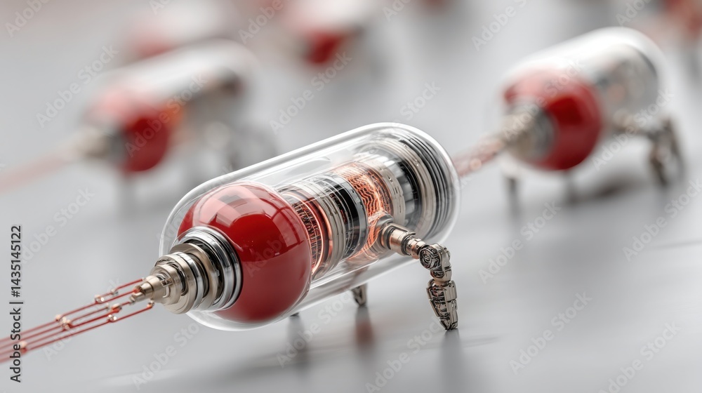 Poster a close-up of a syringe injector representing ai task automation for offloading repetitive work and 