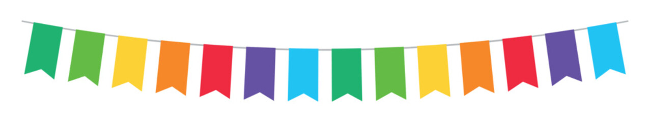 Multicolored pennant garland