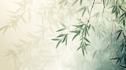 Naklejka premium Gentle bamboo leaves in soft morning light
