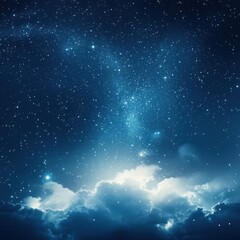 Celestial nightscape with ethereal clouds and radiant starlight creating a dreamy and enchanting cosmic atmosphere perfect for inspirational backgrounds
