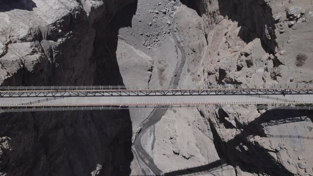 Aerial view of the Chicham Bridge, Himachal Pradesh, india, Akhand Bharat.