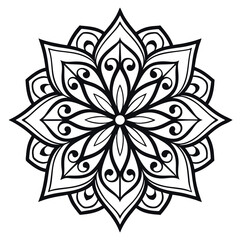 A mandala-design-silhouette-vector 