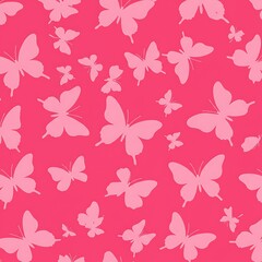 Obraz premium Pink Flutter: A Silhouetted Dance AI Generated