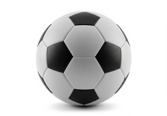 Naklejka premium A soccer ball with black and white panels isolated on white background