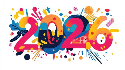 Vibrant 2026 New Year graphic design