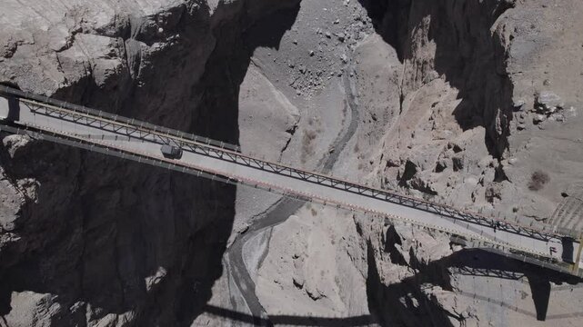 Aerial view of the Chicham Bridge, Himachal Pradesh, india, Akhand Bharat.