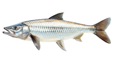 Fototapeta premium detailed illustration of a fish. showcasing its streamlined body. shiny scales. and distinct fins the fish is depicted in a side view against a plain background. highlighting its anatomical features f