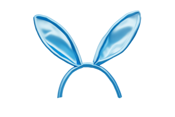 Light Blue Rabbit Ear Headband on Transparent Background, PNG