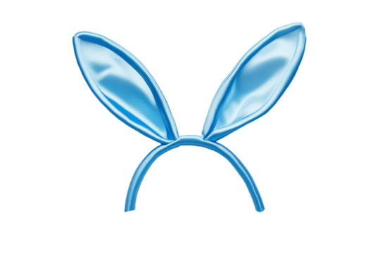 Light Blue Rabbit Ear Headband on Transparent Background, PNG