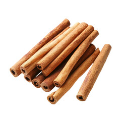 Fresh cinnamon sticks arranged on a clean white background showcasing their natural texture and aroma, Cinnamon sticks on white background