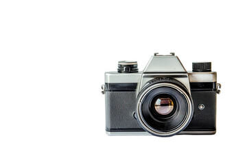 a classic camera with a sleek design. featuring a prominent lens and a textured body. ideal for photography enthusiasts the artistry and functionality of vintage cameras. evoking nostalgia for film ph