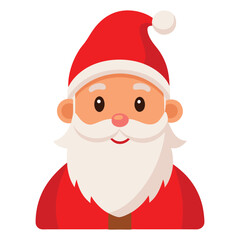 Cartoon Santa Claus Illustration with Red Suit and White Beard for Christmas