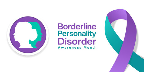 May Is National Borderline Personality Disorder Awareness Month. Suitable for posters, banners, social media and more. White background.