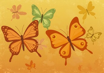 Fototapeta premium Golden Flutter AI Generated