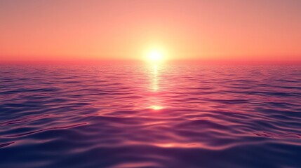 Fototapeta premium Vibrant sunset reflecting on a tranquil ocean.