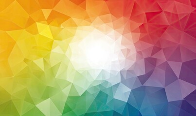 Polygon Geometric Background with Colorful Gradient Mosaic Spectrum Texture