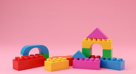 Rainbow Brickscape AI Generated