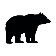 Standing bear silhouette wildlife nature mammal forest vector