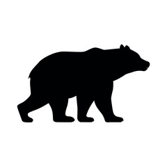 Bear wildlife animal silhouette forest walking nature vector