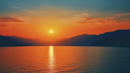 sunset over the lake