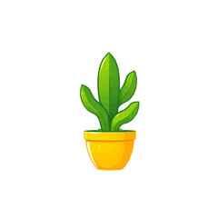 Cartoon cactus in pot illustration vector design for home decor and desert plant lovers graphic design art