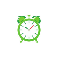 Green alarm clock time illustration vector graphic design for schedule reminder deadline management icon