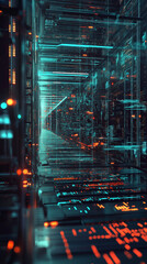 Obraz premium AI researchers harness quantum computing to process massive datasets.