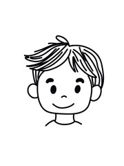 Boy portrait in linear style