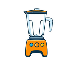 Orange kitchen blender appliance for smoothies and food preparation vector illustration design element