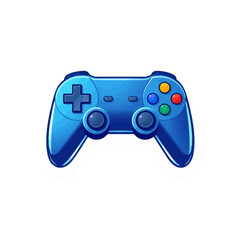 Blue gaming controller illustration for video games and console gaming accessories and gamepads for entertainment