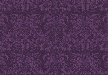 Fototapeta premium Twilight Damask: A Deep Purple Bloom AI Generated