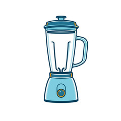 Isolated blue blender appliance for kitchen smoothies and food processing design vector illustration