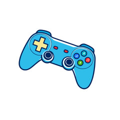 Blue gaming controller illustration vector design for console game play and entertainment technology concept © Ultimate