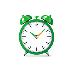 Green alarm clock time management reminder wake up call deadline notification punctual schedule appointment
